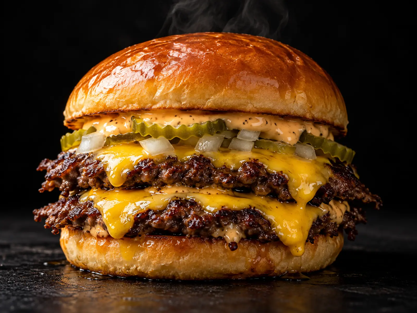 Standard dupli smash burger sa sirom i kiselim krastavcima
