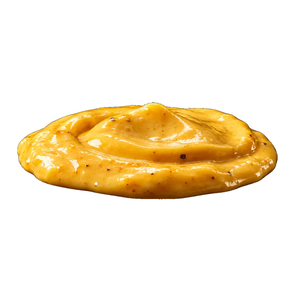 Sjajni žuti burger sos na crnoj pozadini
